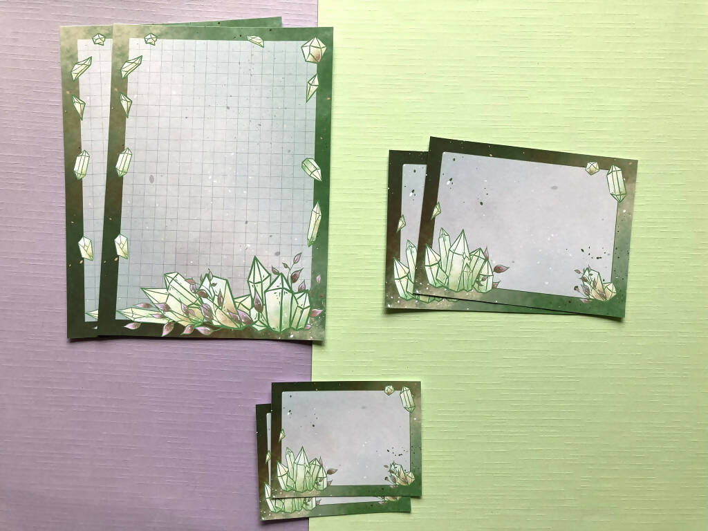 Green Crystals Letter Set