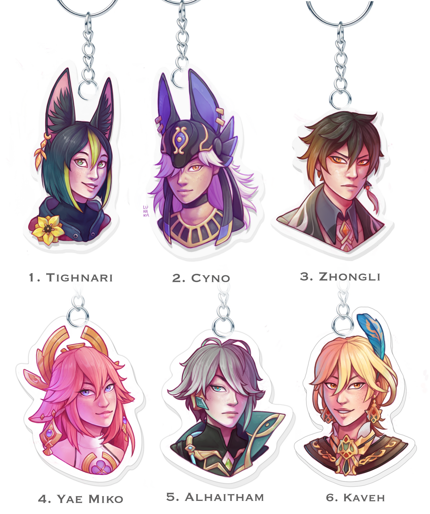 Keychains Genshin Impact Portraits