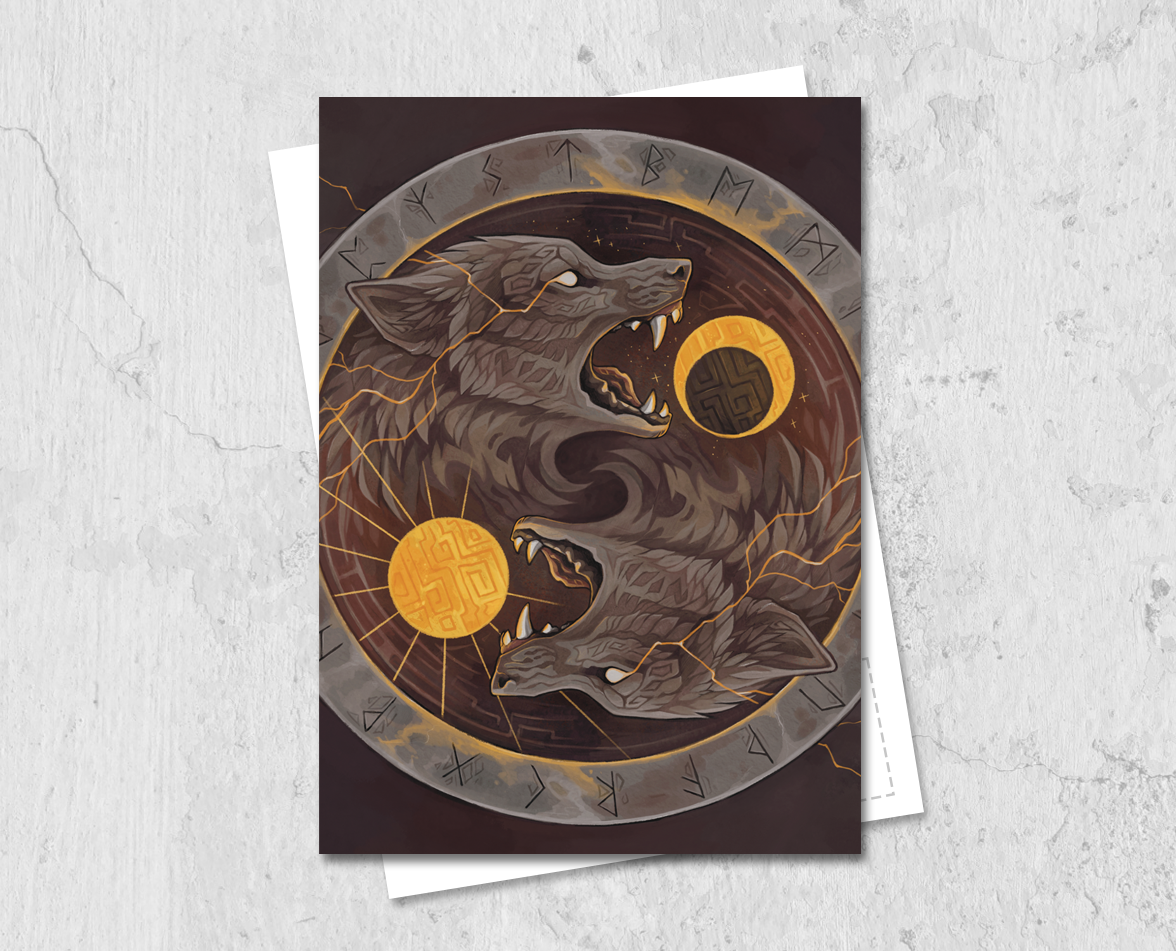 Postkarte "Hati & Skalli"