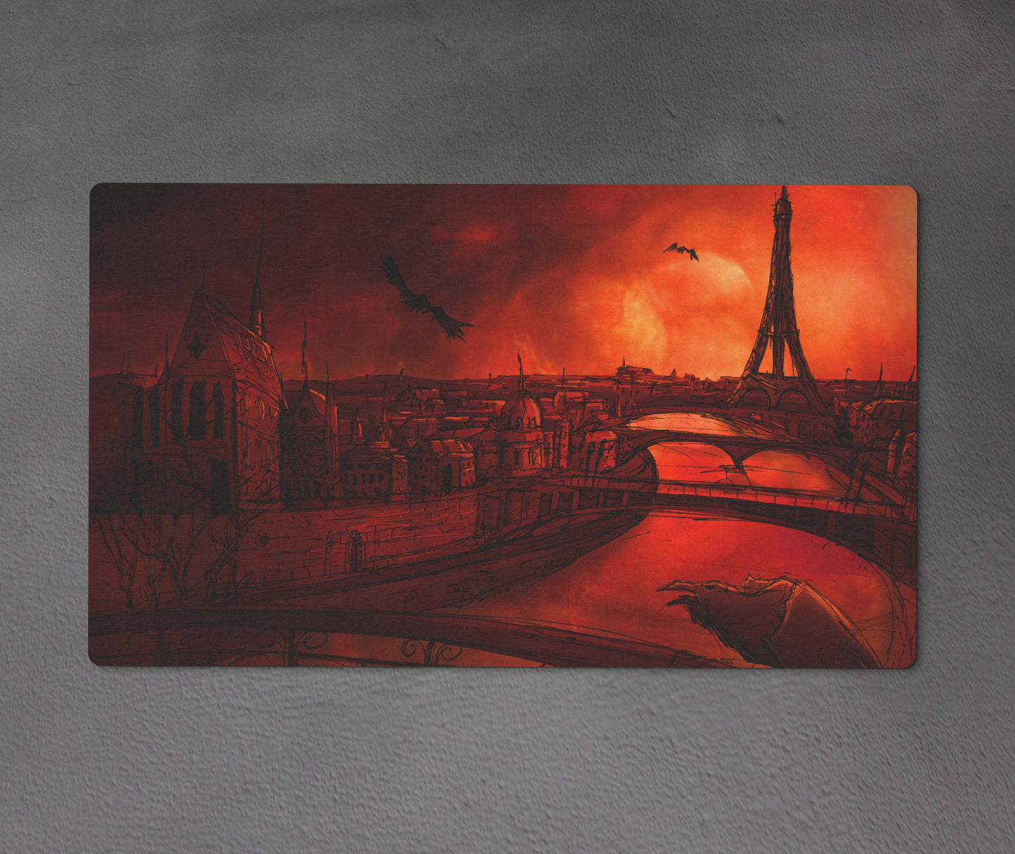 Gamemat / XL Mousepad "Paris", umnähter Rand