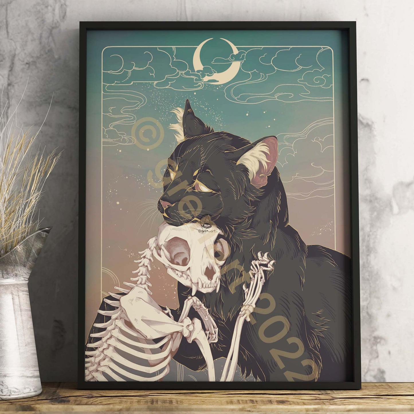 Art print "Grief Cat" by Gren Art