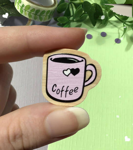 Coffee Wooden Pin