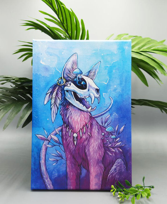 Leinwand Pink Skull Kitty