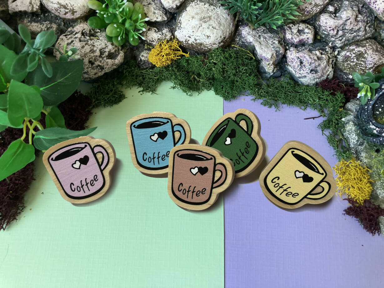 Coffee Wooden Pin