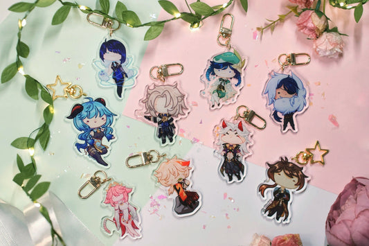 Genshin Impact Chibi Acrylic Charms