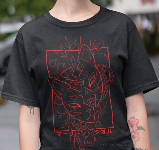 T-Shirt "Kitsune Maske"