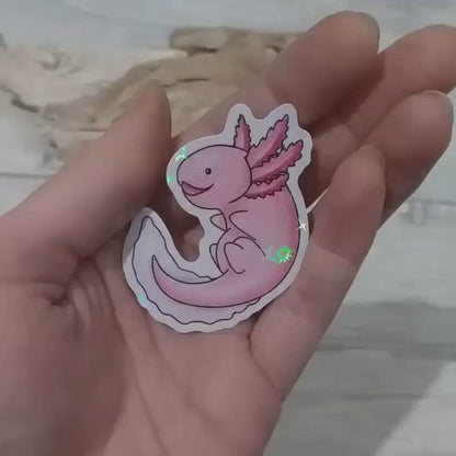 Sticker "Axolotl" with holographic effect
