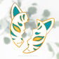 Pin-Set "Kitsune Mask" - Petrol