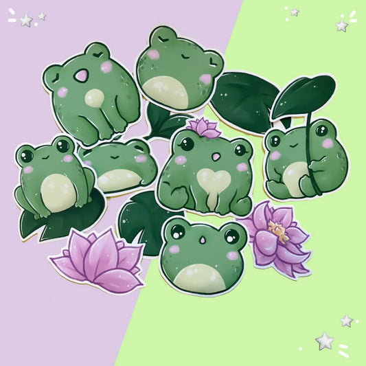 Cute Frogs Vinyl Sticker Pack