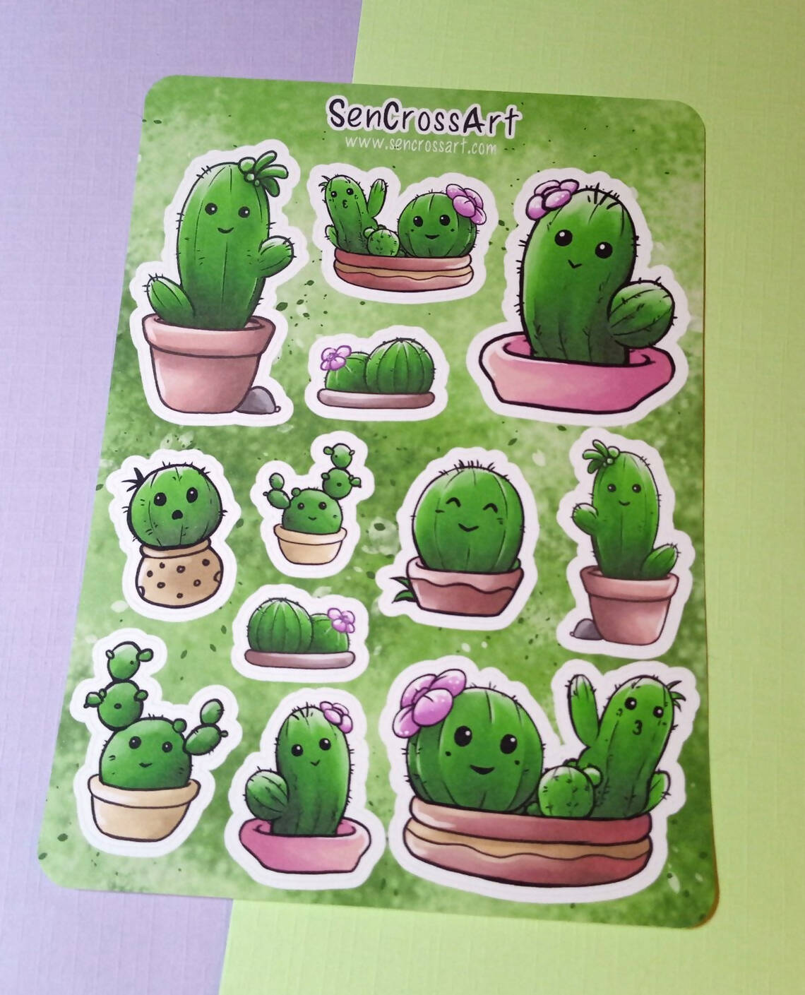 Cute Cactus Kiss Cut Sticker Sheet