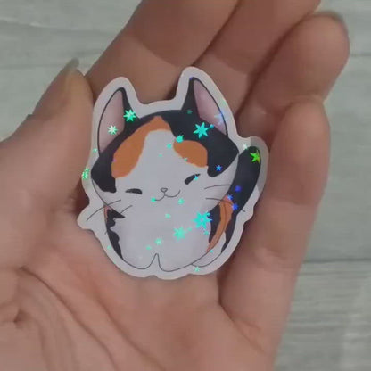 Sticker "Lucky Cat" with holographic effect
