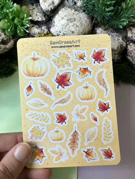 Autumn Leaf Kiss Cut Sticker Sheet