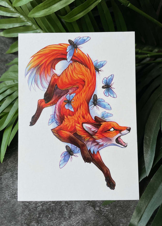 Postcard "Fox &amp; Moths"