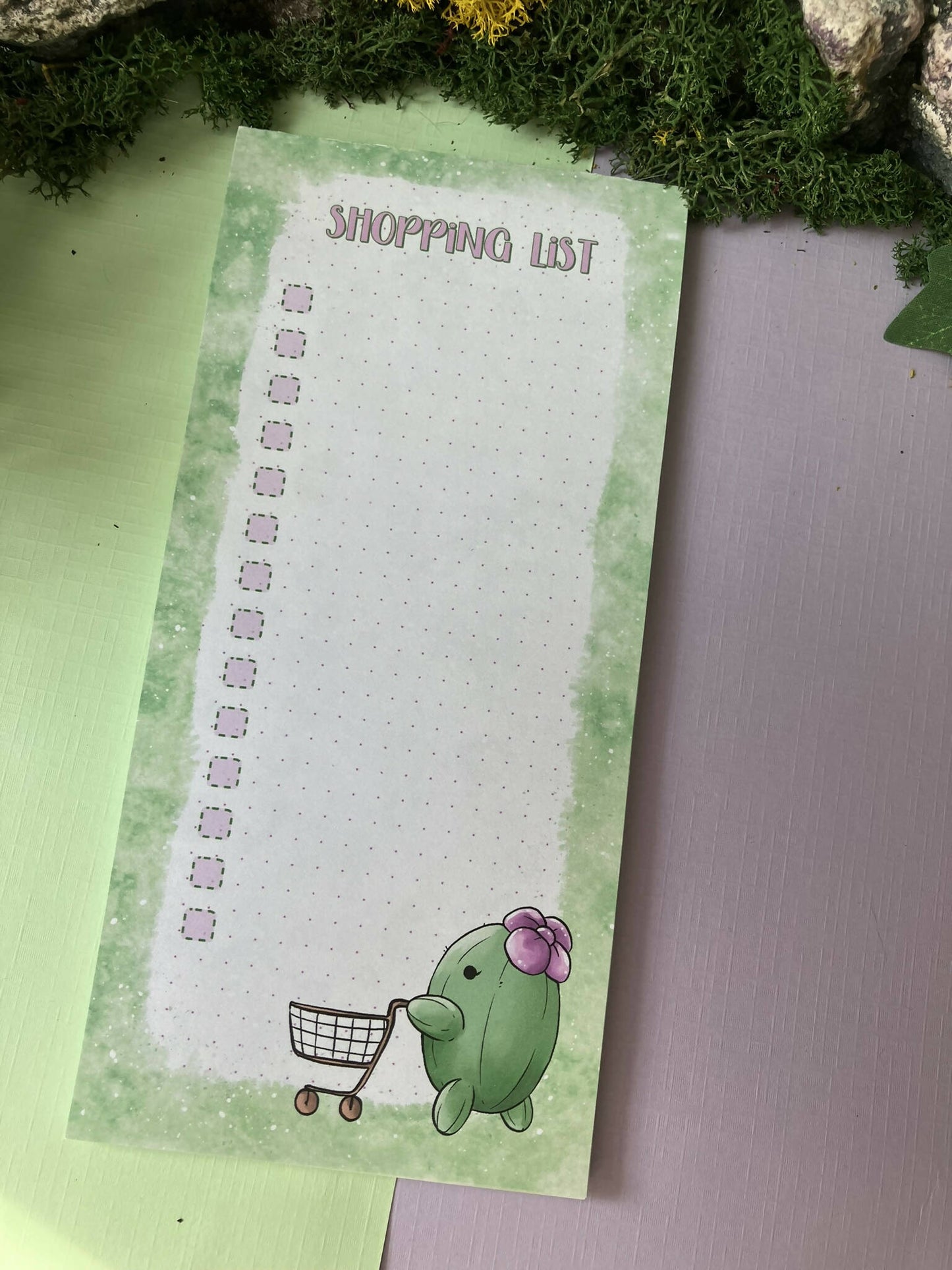 Cactus Shopping List Notepad